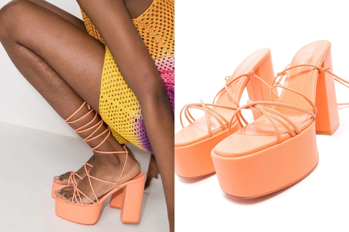 Paris Texas tie-detail open-toe platform sandals