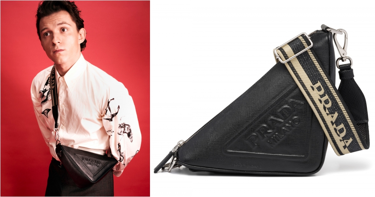 Prada Triangle 皮革三角肩背包,NT$72,000