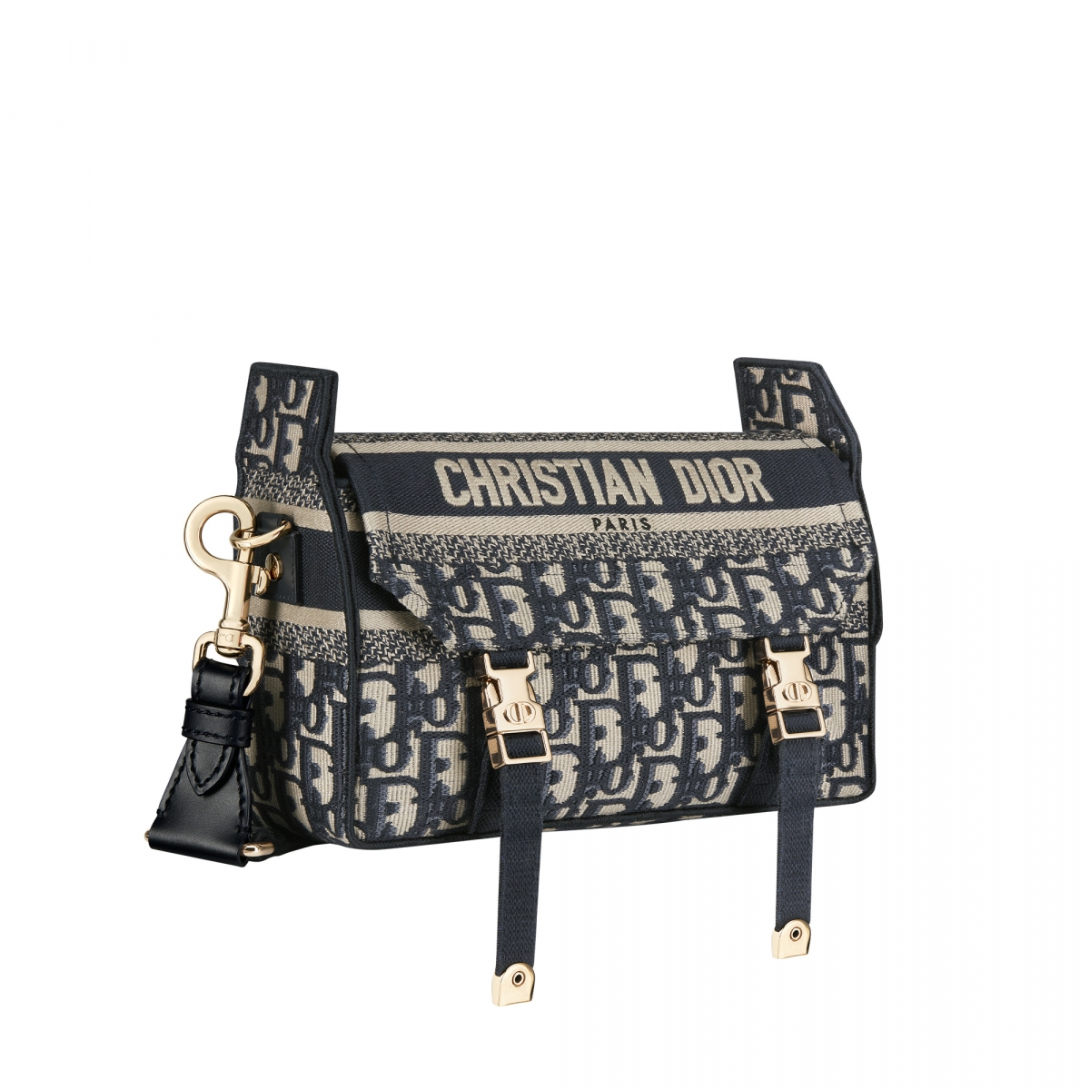 Dior Camp 藍色 Oblique 斜紋刺繡帆布小型信使包,NT$110,000