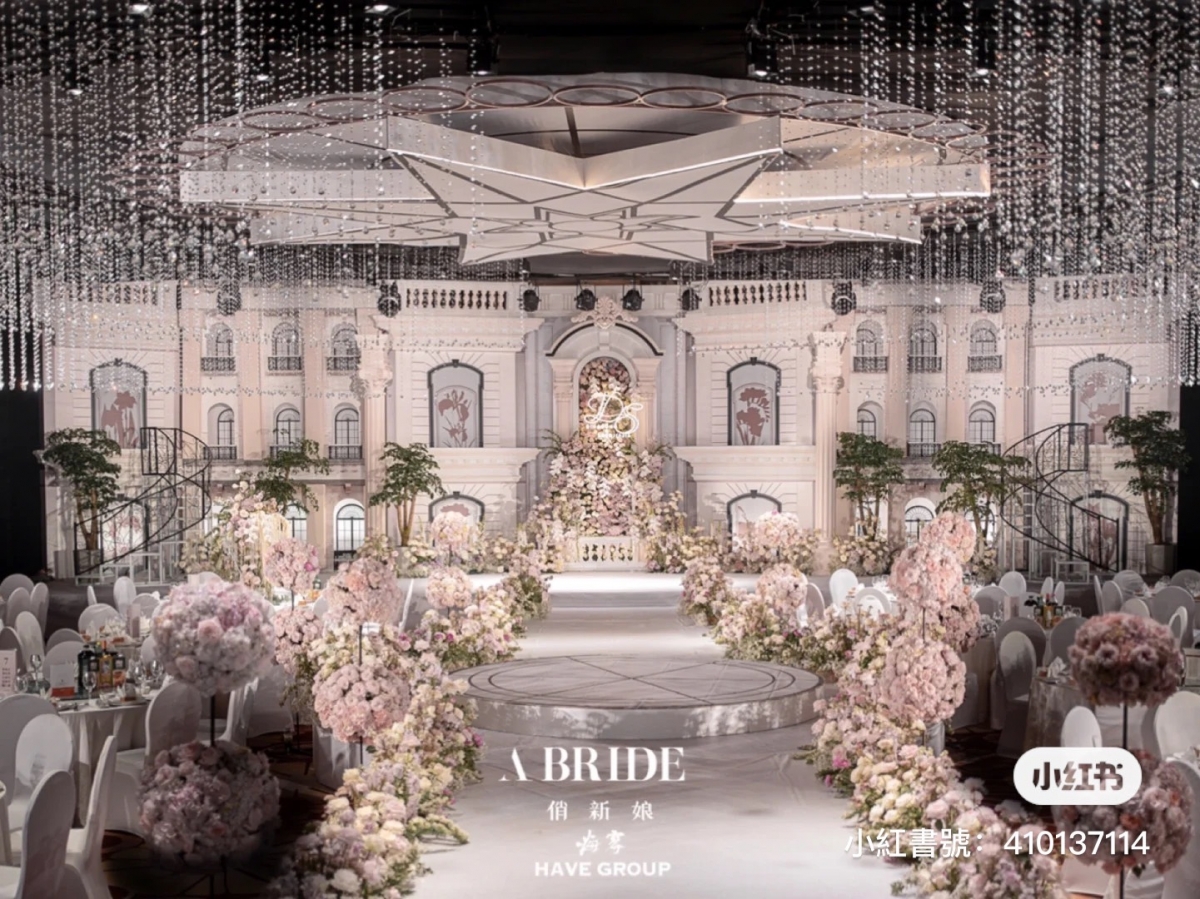 粉紅婚禮佈置