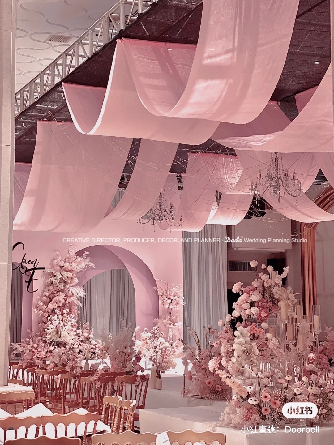 粉紅婚禮佈置