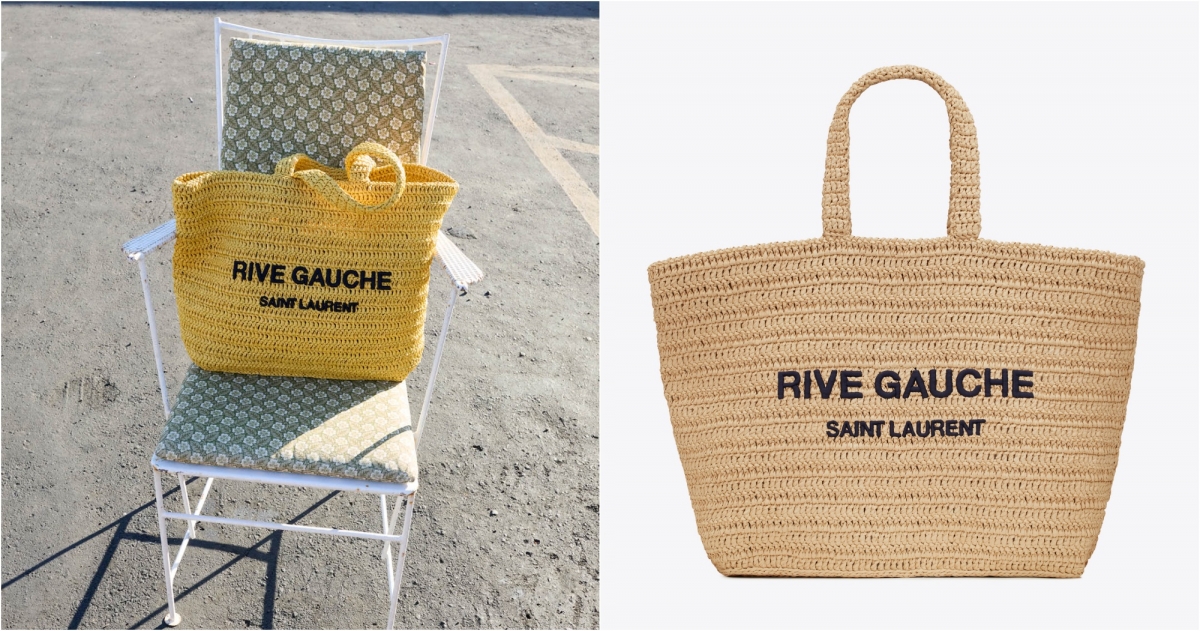 SAINT LAURENT RIVE GAUCHE 拉菲草編織托特包，NT$58,600