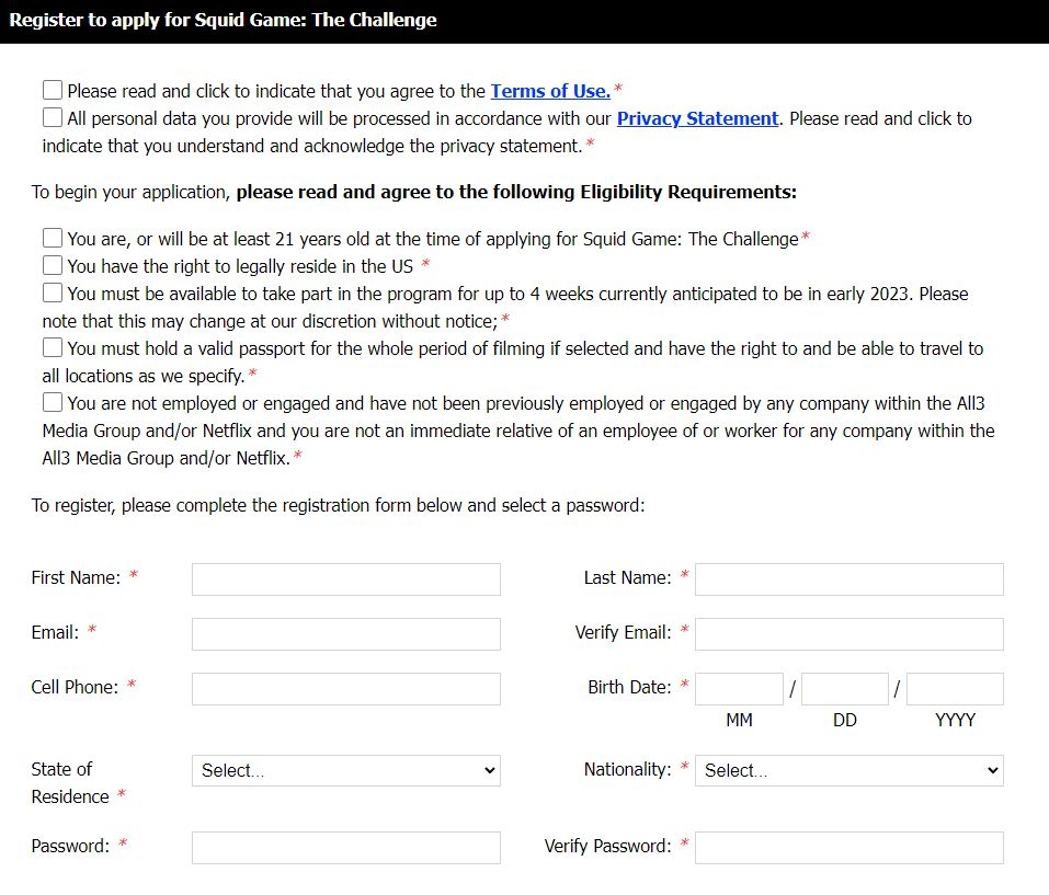 《魷魚遊戲：THE CHALLENGE》真人實境秀