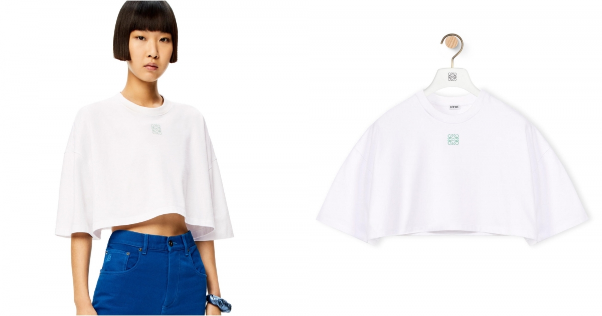 LOEWE Cropped Anagram T-shirt in cotton，£275 