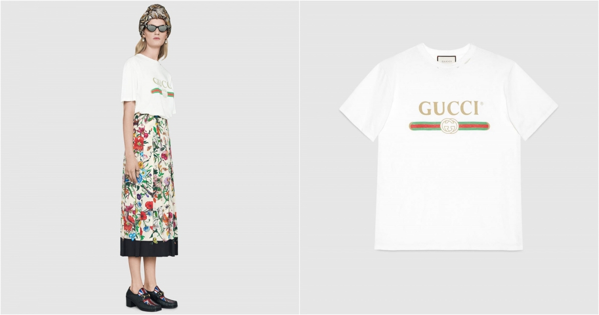 Gucci標誌印花超大造型T恤