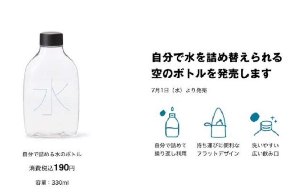 MUJI無印良品再生玻璃水瓶