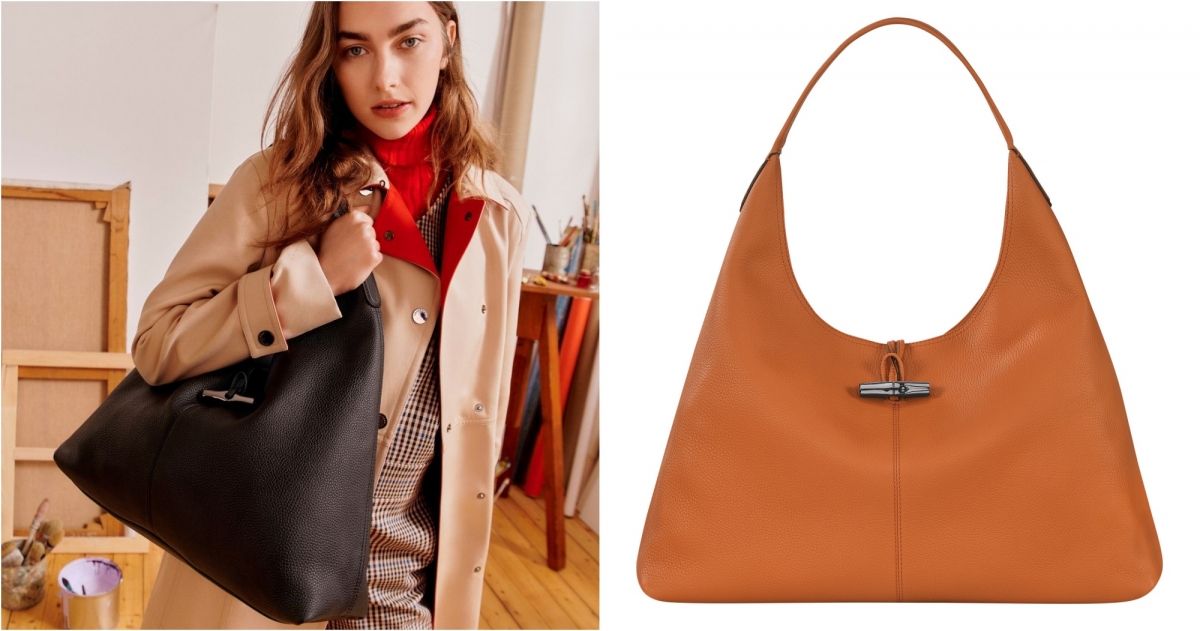 LONGCHAMP ROSEAU ESSENTIAL系列 半月包 (橘黃色),NT$29,700
