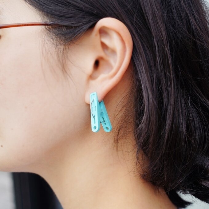 曬衣夾耳環