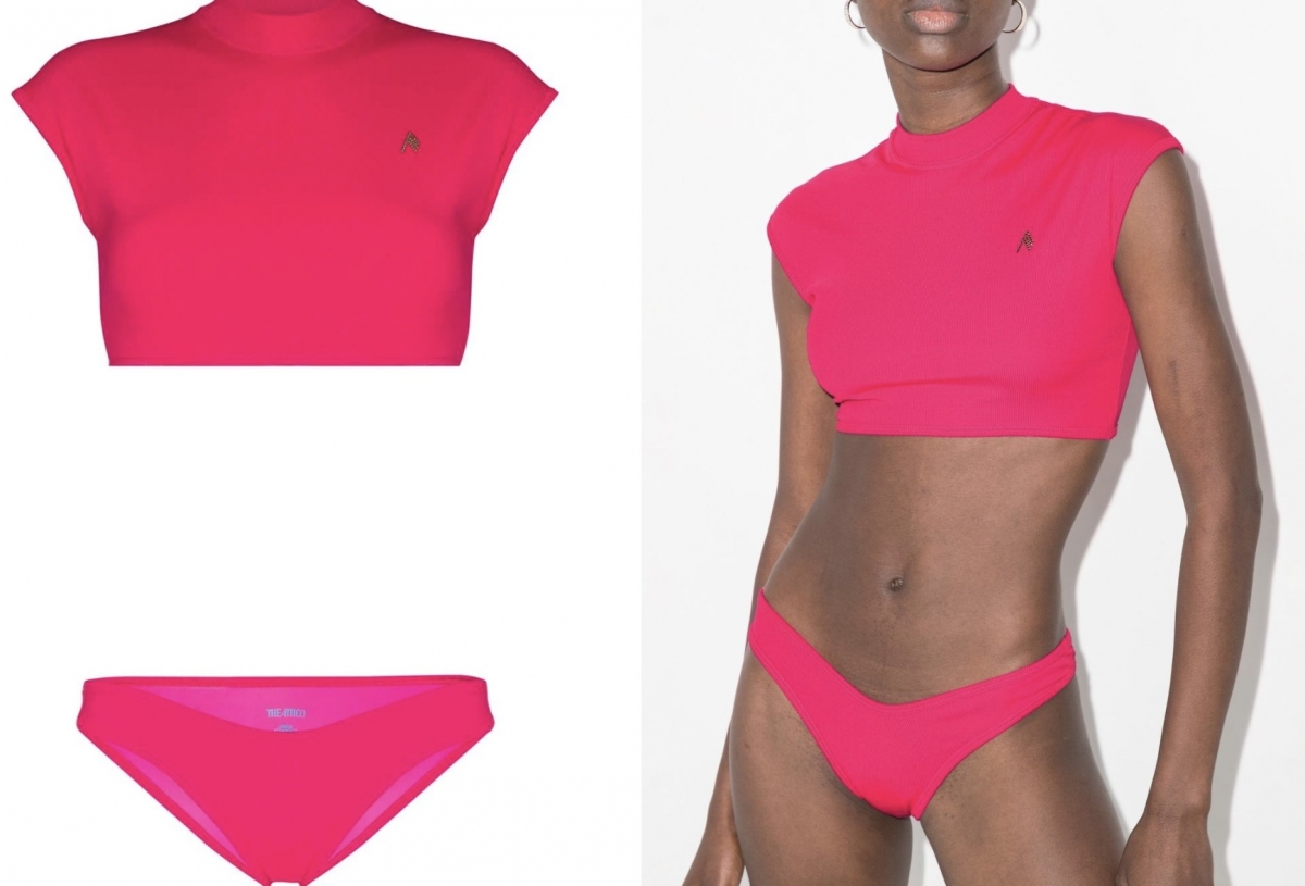 The Attico cropped T-shirt-style bikini set