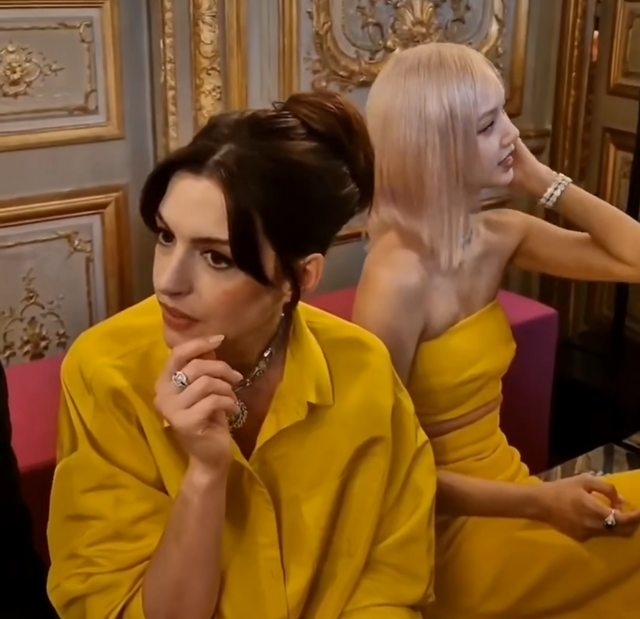 安海瑟薇與Lisa同坐