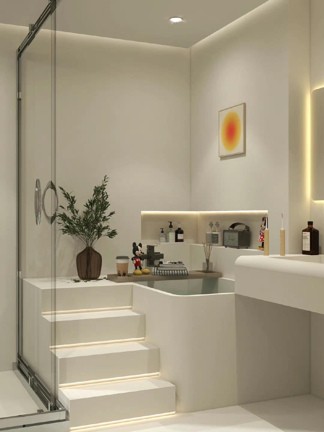 浴缸旁還有小階梯