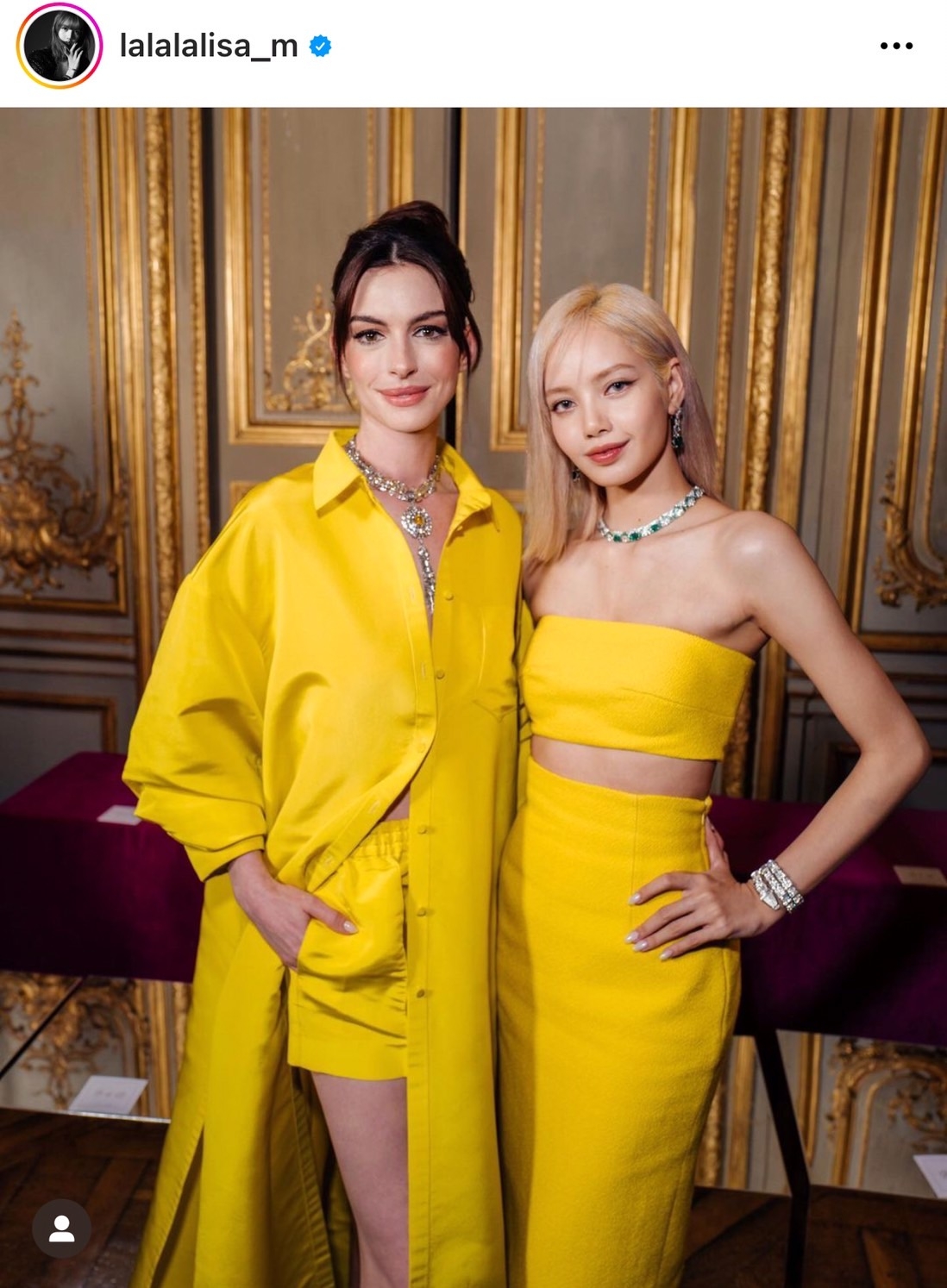 Lisa分享與安海瑟薇合照