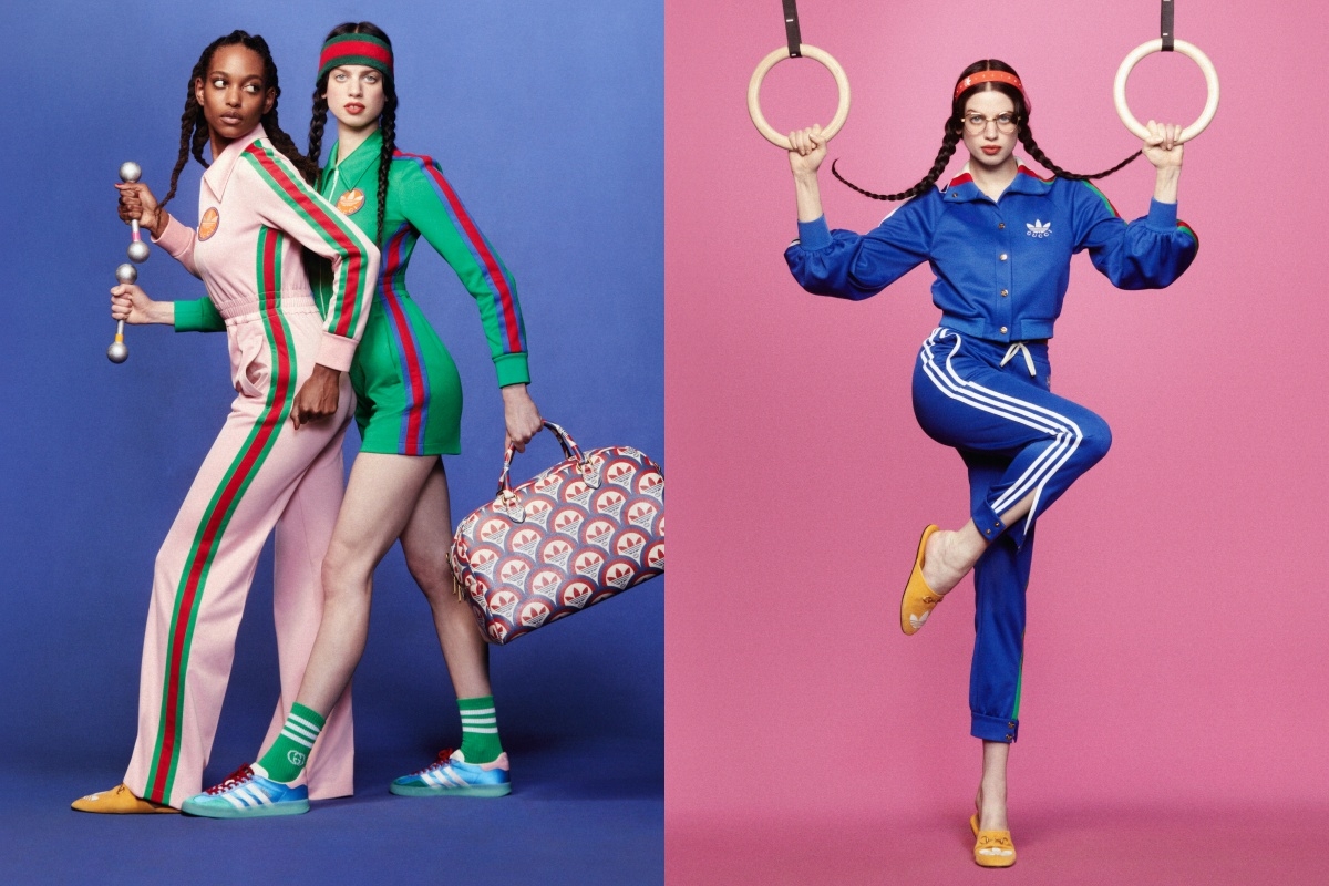 adidas × Gucci 聯名系列充滿著經典的復古元素。