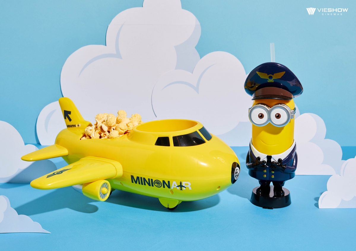 機長小小兵飲料杯&飛機造型爆米花桶