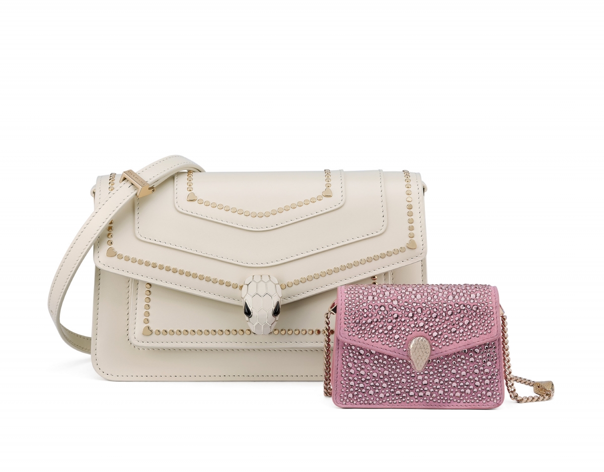 BVLGARI SERPENTI FOREVER EAST-WEST小牛皮肩背包七夕情人節限定組，NT$119,500元(不拆售)