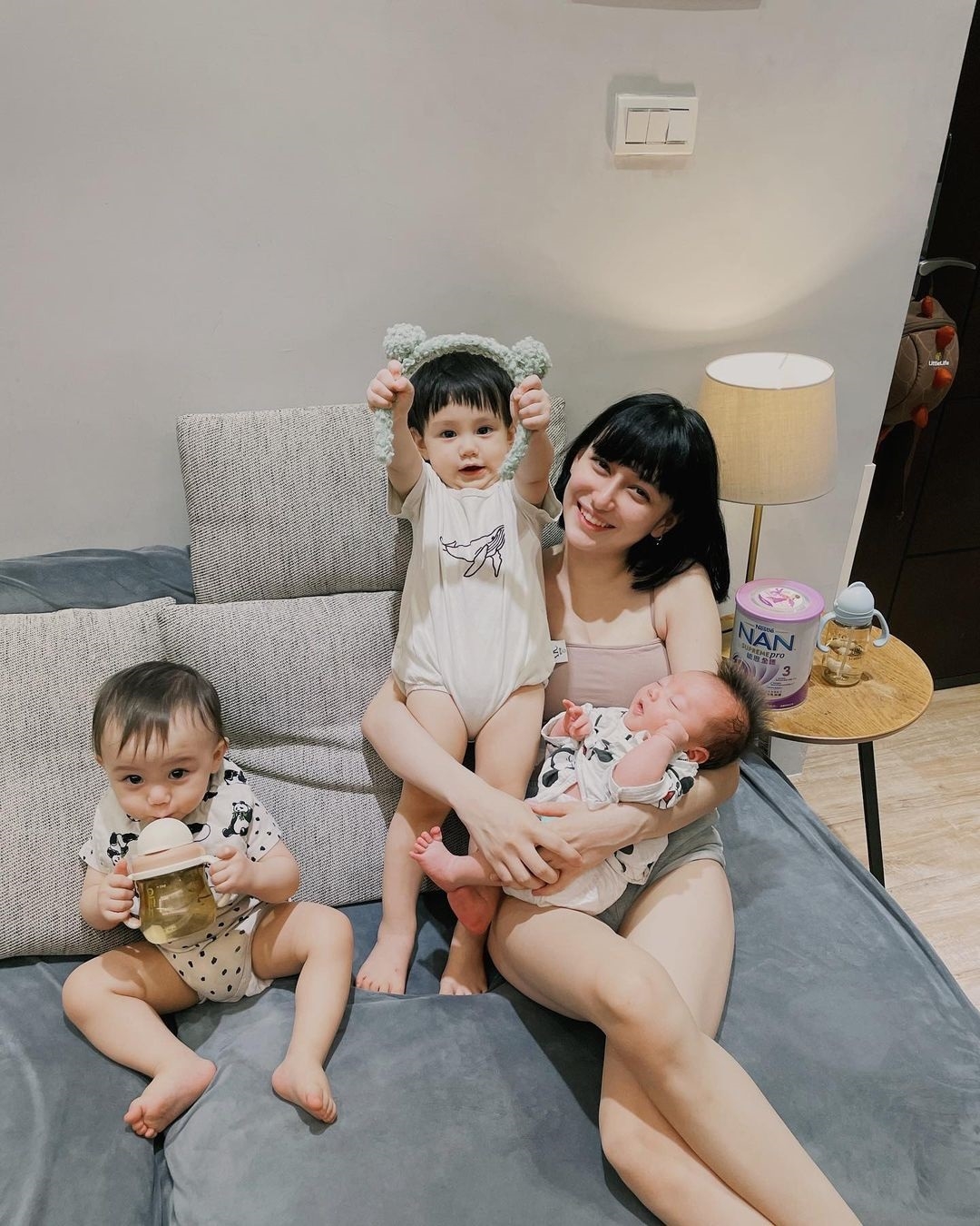 婚後連3年生下3子，成為三寶媽