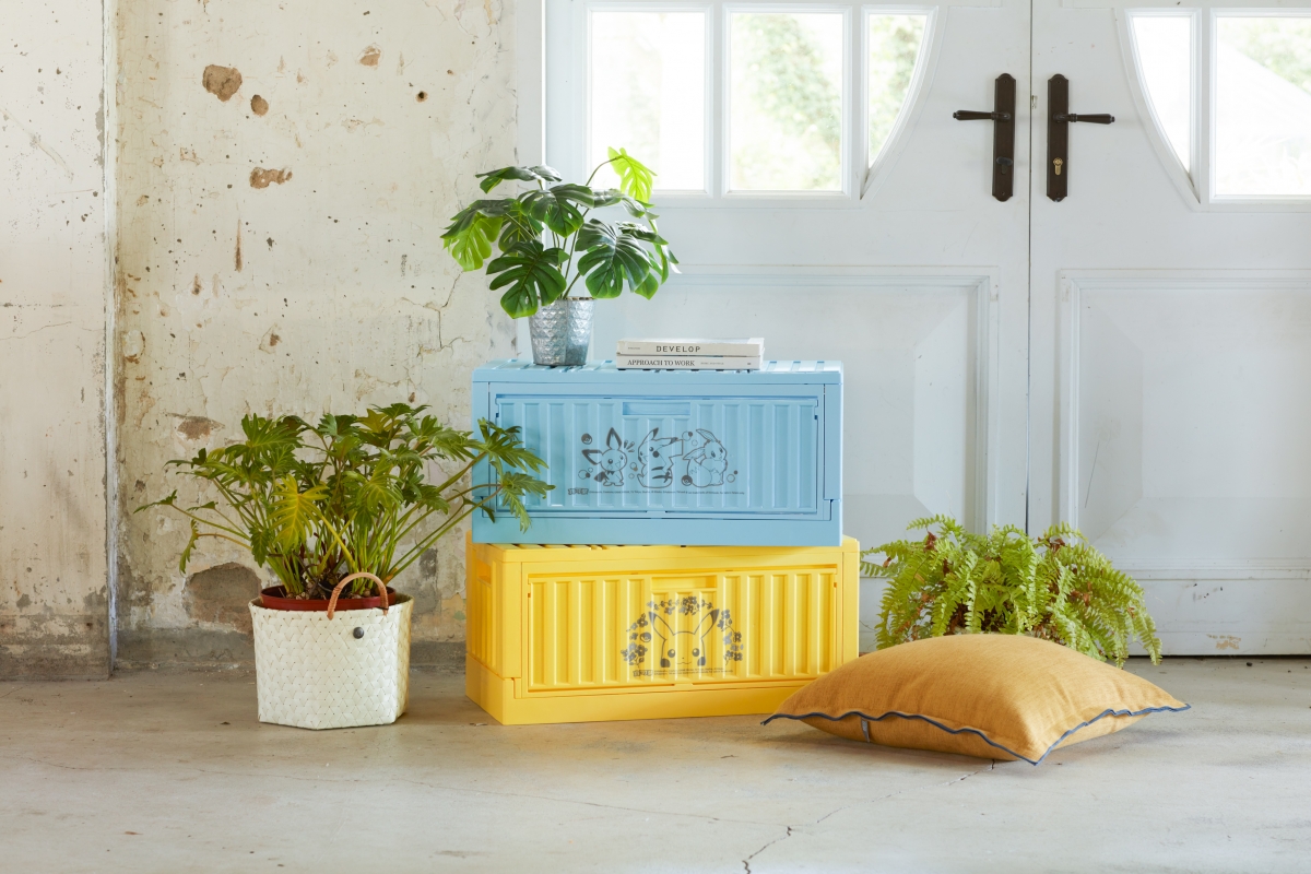 Pokémon寶可夢側開摺疊貨櫃箱-淺黃淺藍899 (2)