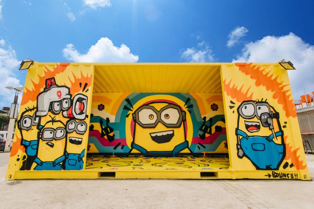 大稻埕「小小兵塗鴉彩繪貨櫃」即日起登場