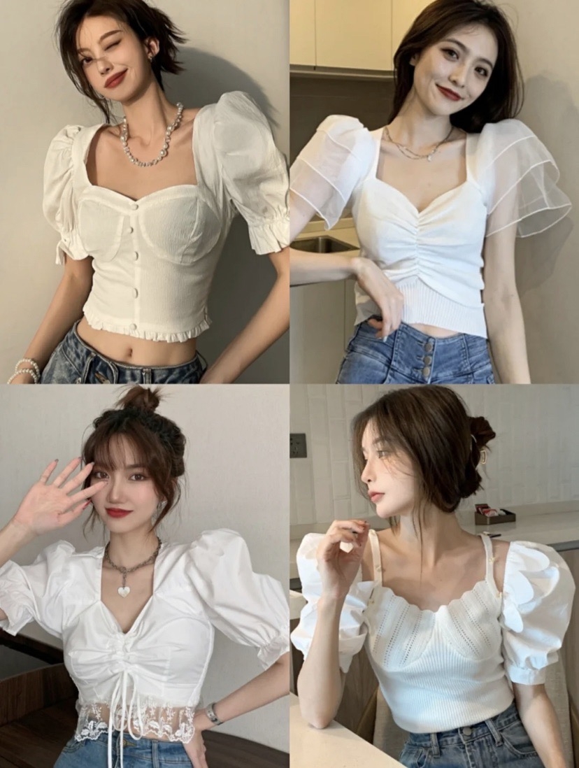 泡泡袖的上衣款式也非常多種