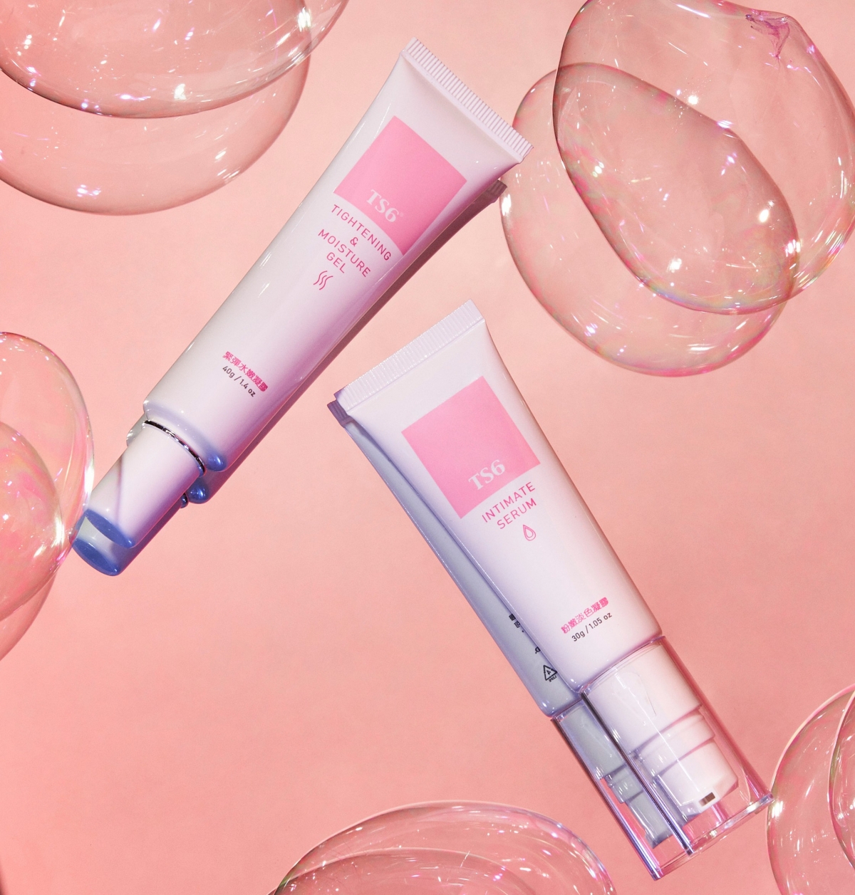 左：緊緻水嫩凝露；右：粉嫩淡色凝露