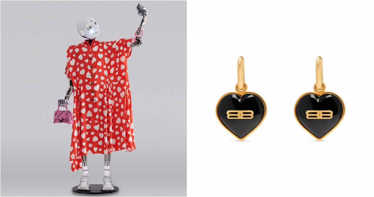 BALENCIAGA BB ICON HEART EARRINGS，NT$16,150