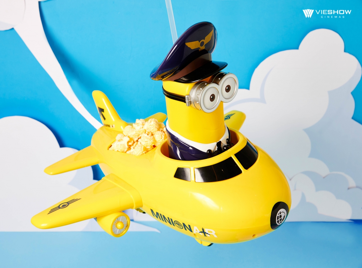 機長小小兵飲料杯&飛機造型爆米花桶