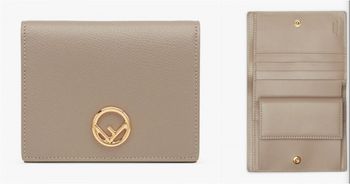 FENDI摺疊皮夾米色皮革小巧皮夾，NT$14,500 