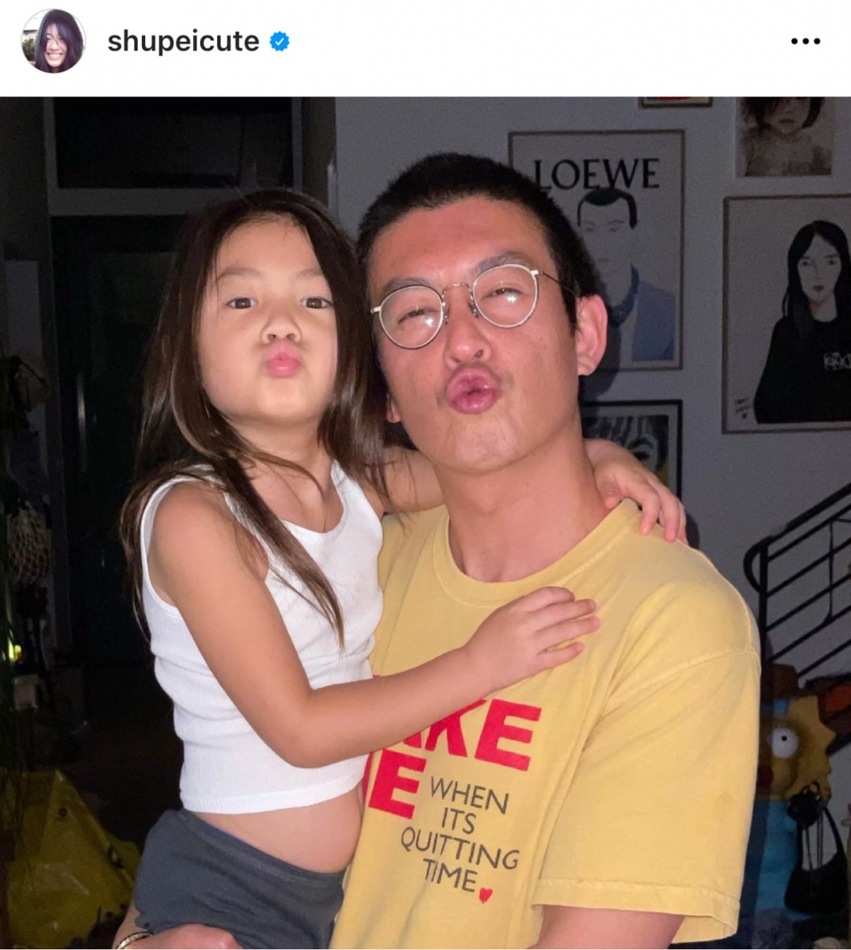 秦舒培拍下陳冠希與女兒家庭照