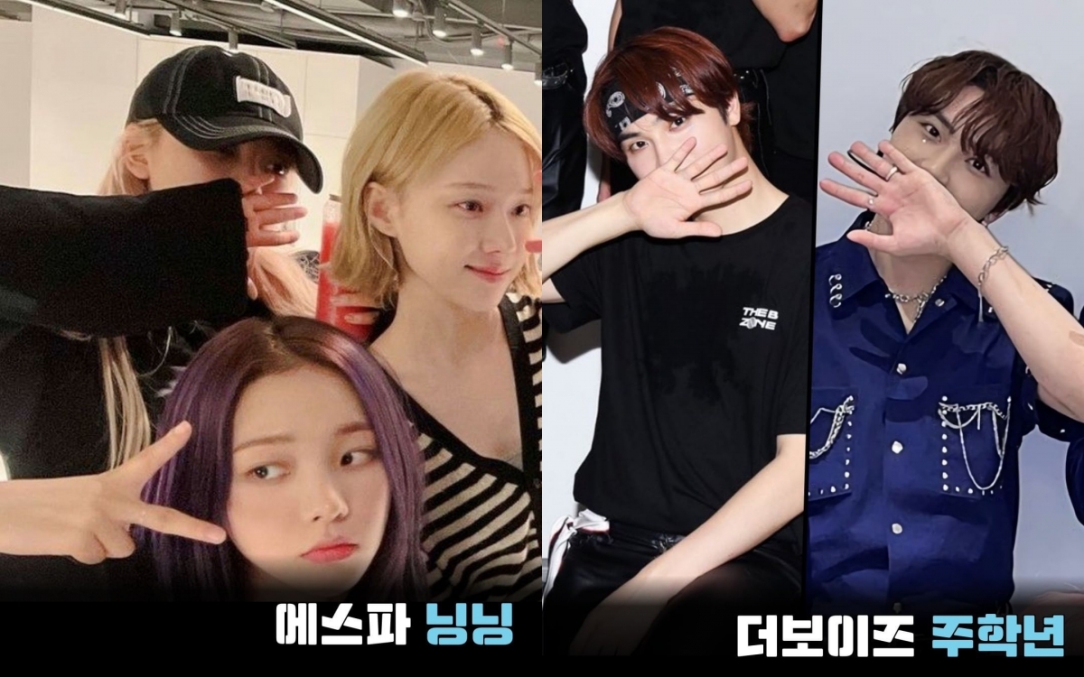 反手摀嘴拍照POSE