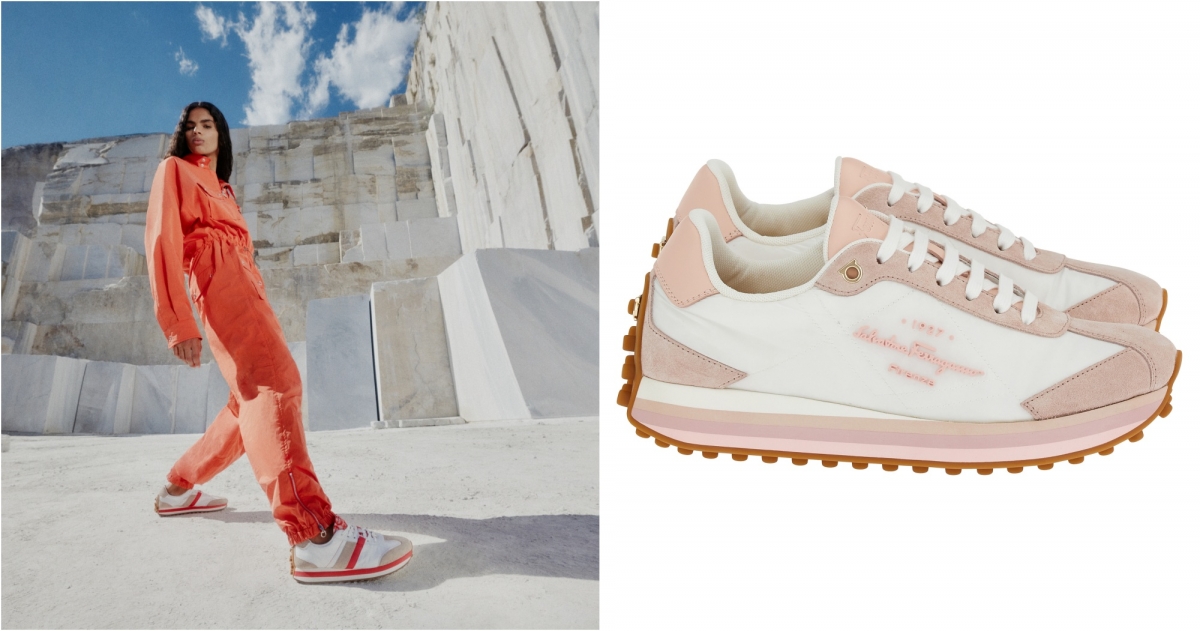 Ferragamo 1927 LOGO粉色運動鞋，NT$27,900