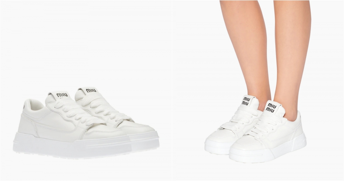 Miu Miu 皮革運動鞋，NT$34,000