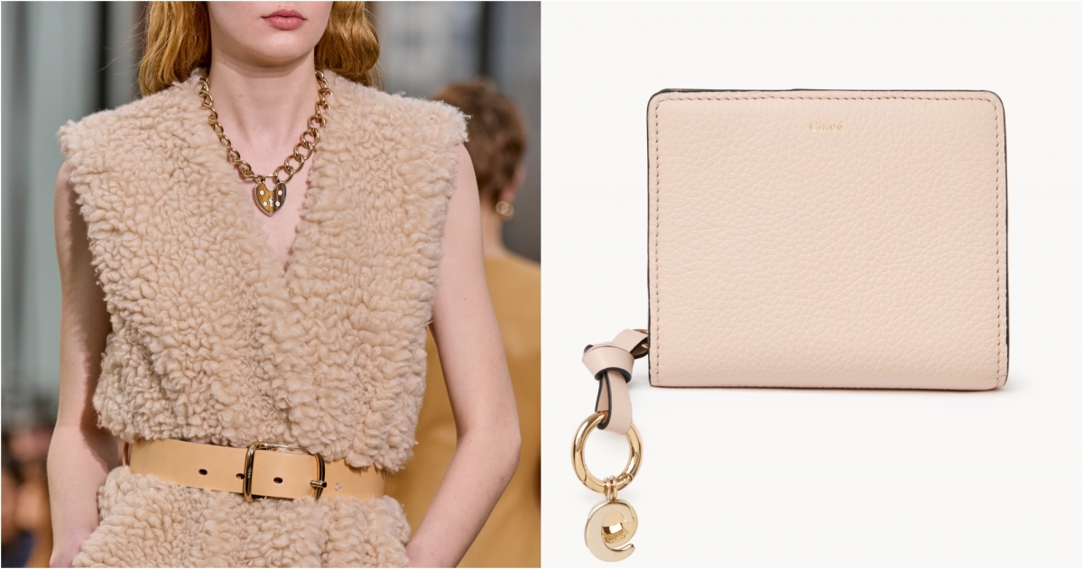Chloé Alphabet粉色拉鍊短夾，NT$17,800