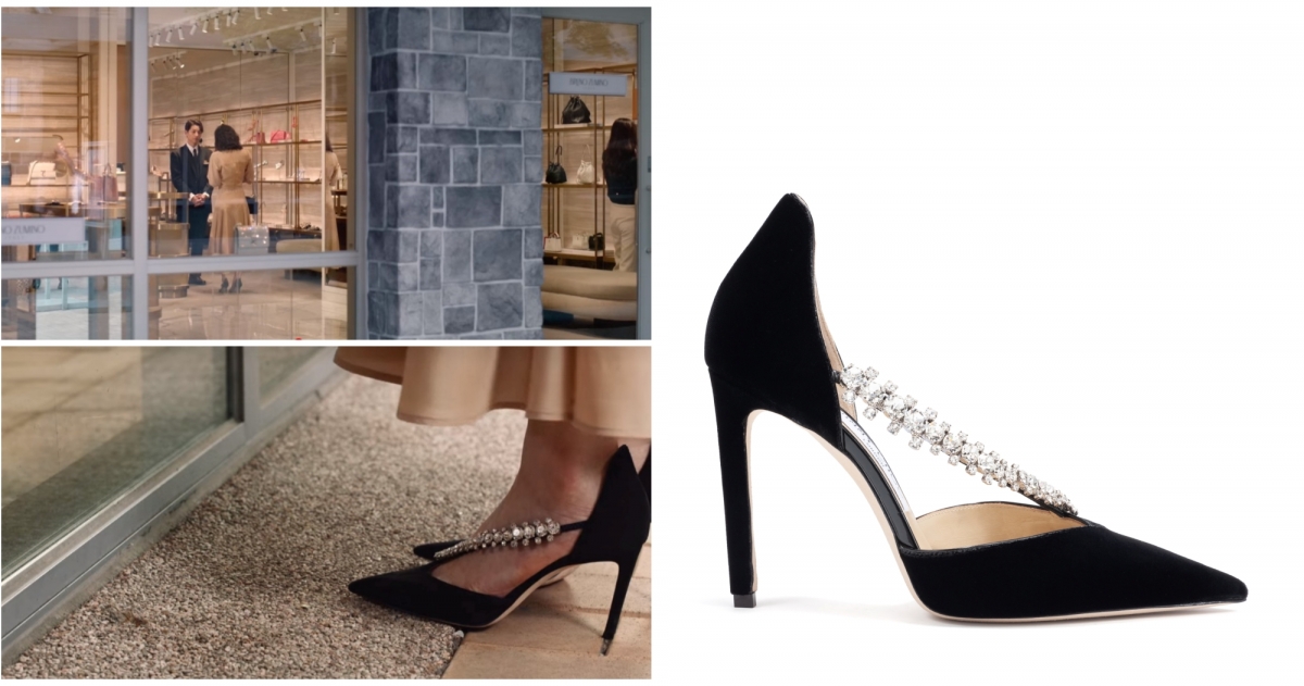 JIMMY CHOO VELVET WCRYSTAL PIECE - BLACK CRYSTAL，NT$43,800