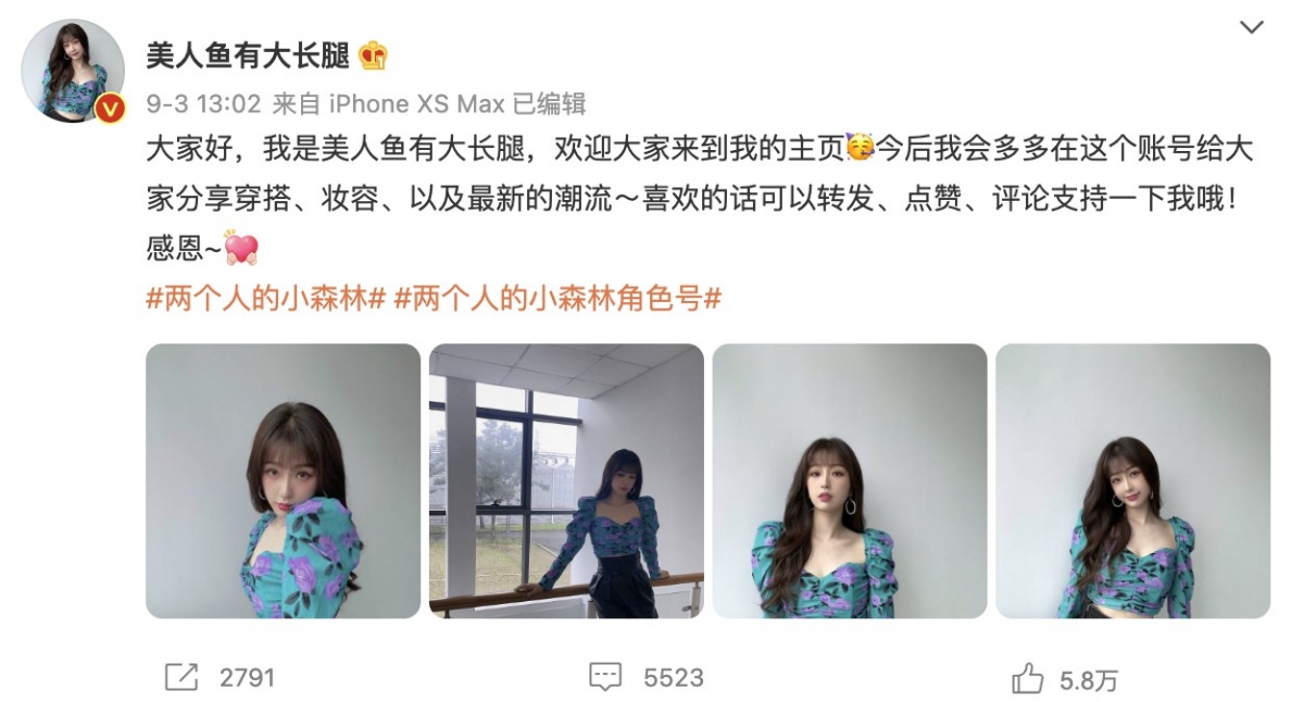 《兩個人的小森林》看點3:真的有「虞美人」的微博