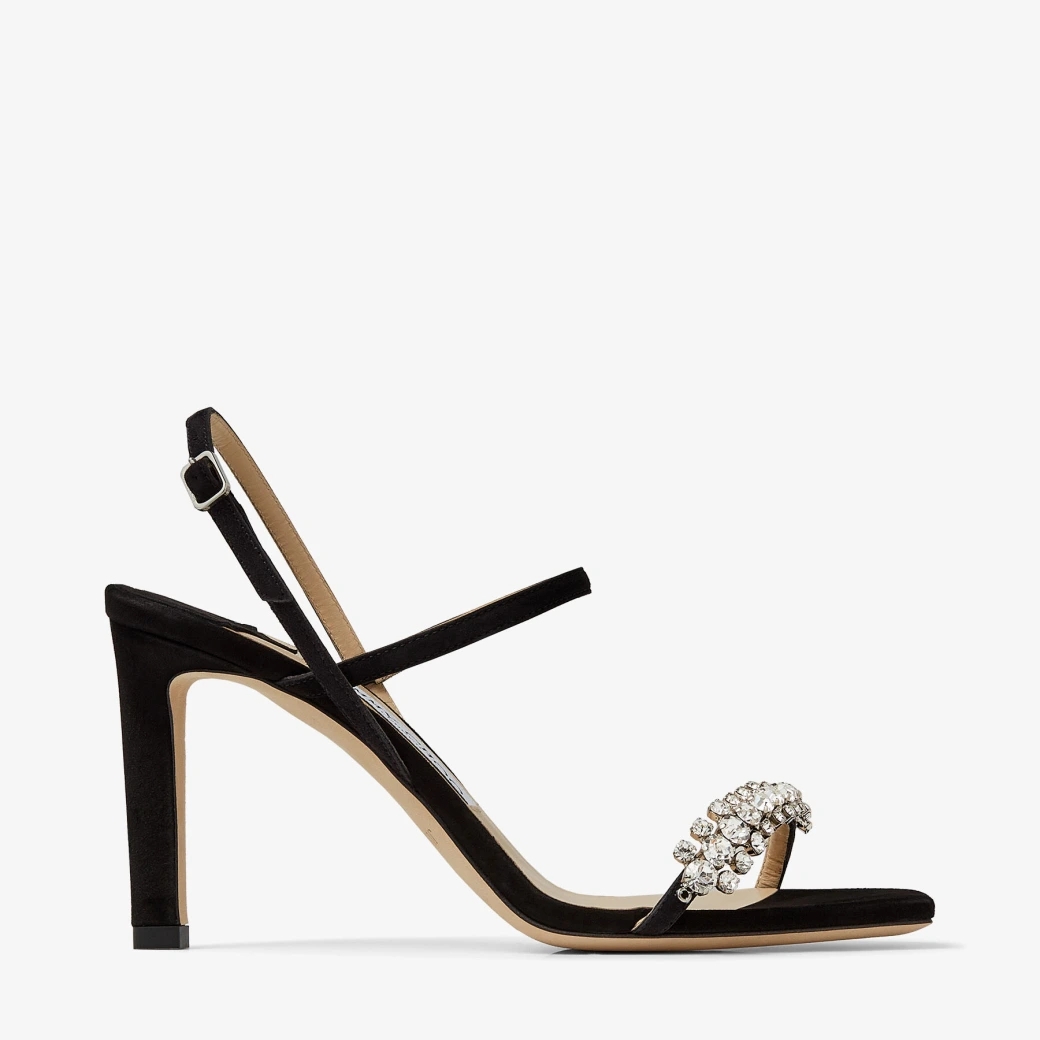 JIMMY CHOO MEIRA85-SIW.BLACK-CRYSTAL，NT$44,800