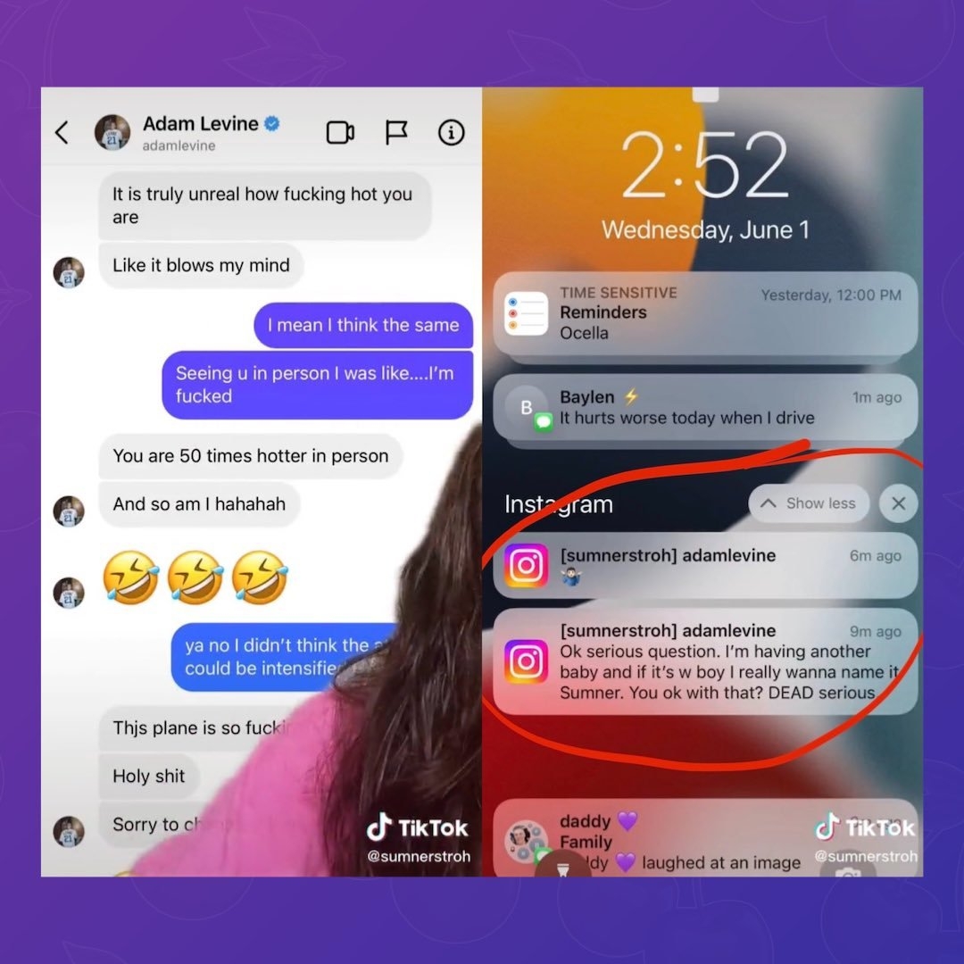 Sumner Stroh曝光亞當李維想用她的名字，幫小孩取名