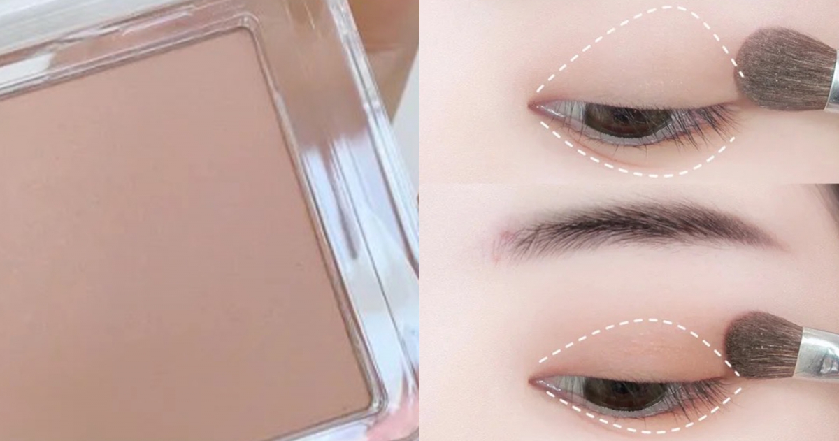 「偽素顏眼妝」步驟二：單色眼影打底