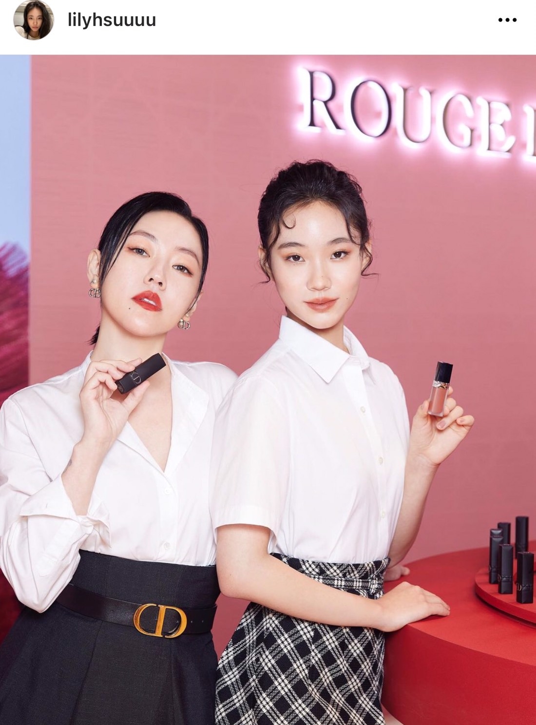 二女兒Lily剛代言完Dior唇膏