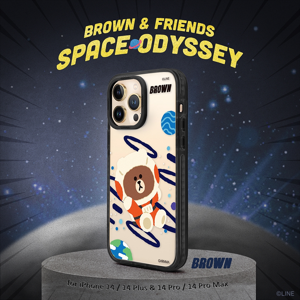 GARMMA LINE FRIENDS iPhone 14系列 經典款保護殼 太空系列-熊大