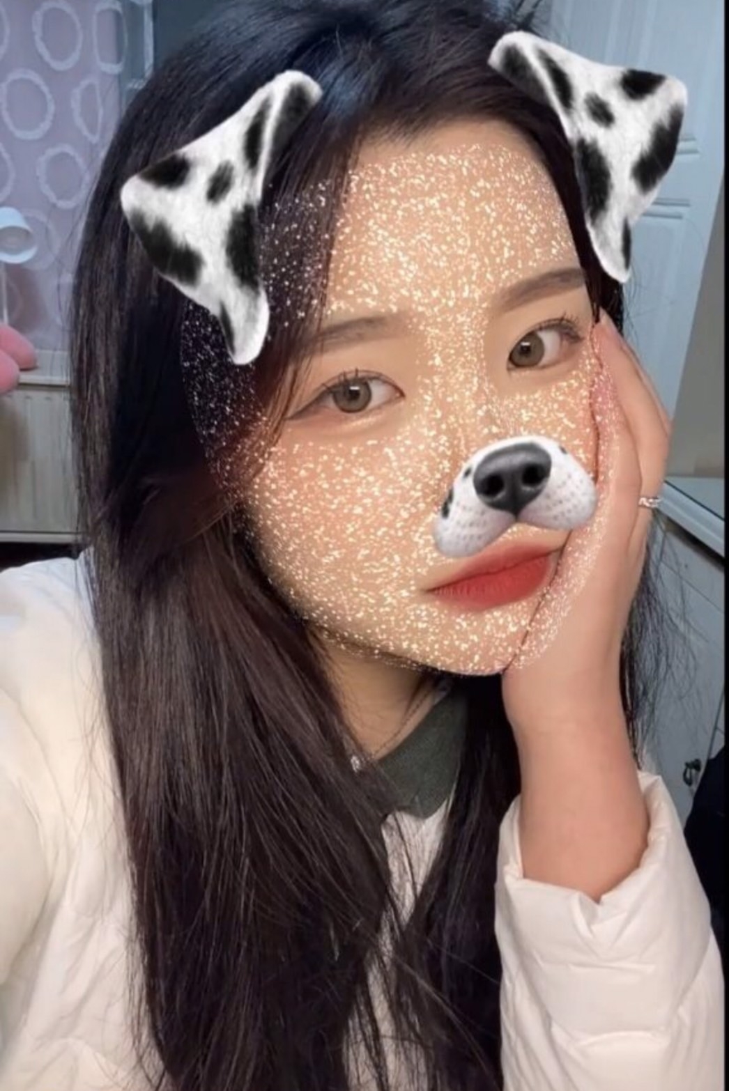 雪餅特效加上狗鼻子超可愛