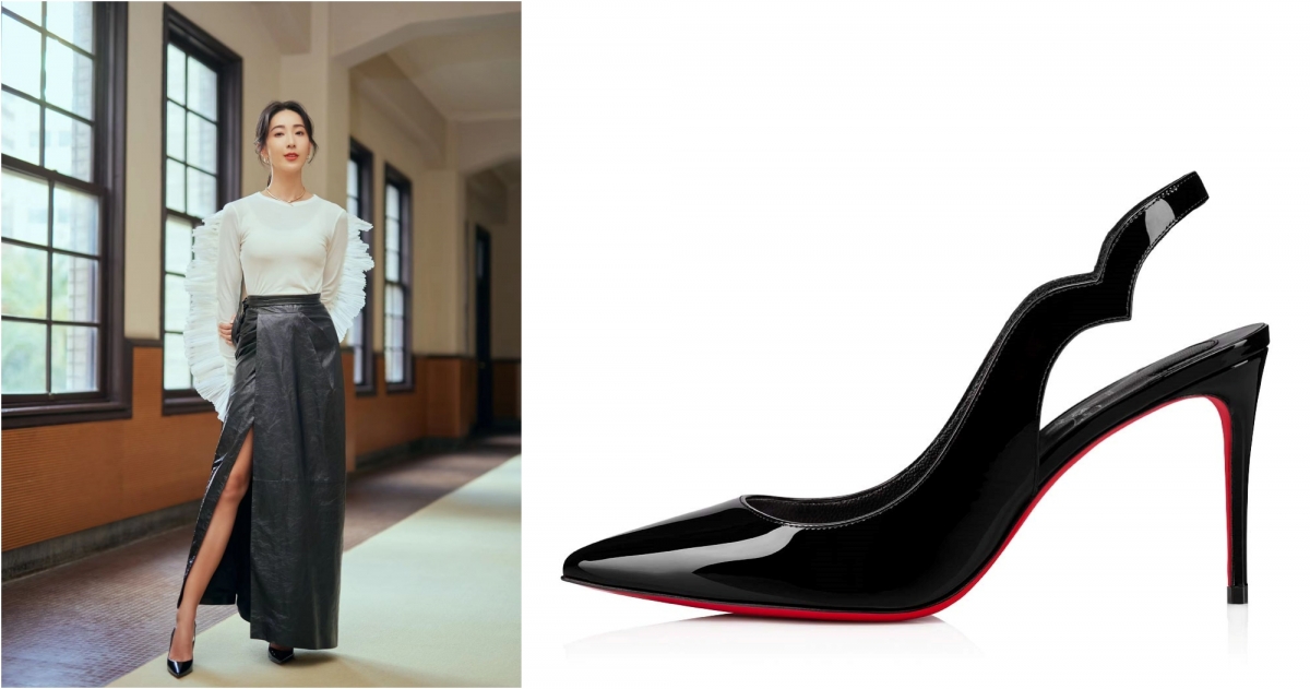 Christian Louboutin Hot Chick Sling 85 Black，NT$29,500