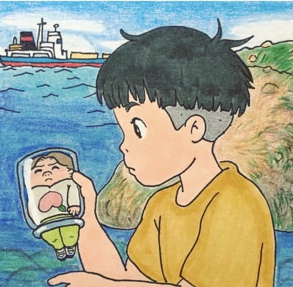 宗介拿著玻璃瓶