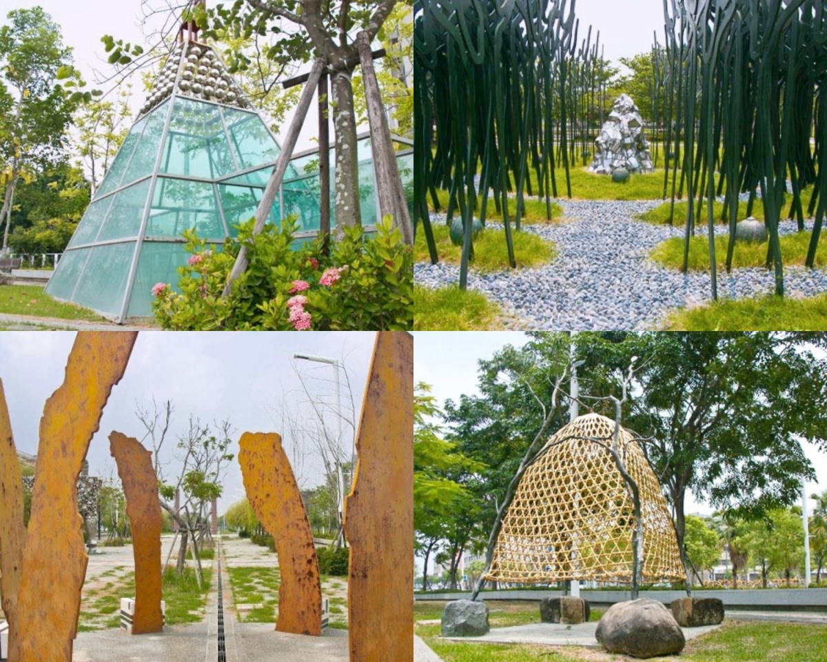 文化磁場中的位子（左上）、穿梭神木之間（右上）、天書（左下）、山靈（右下）