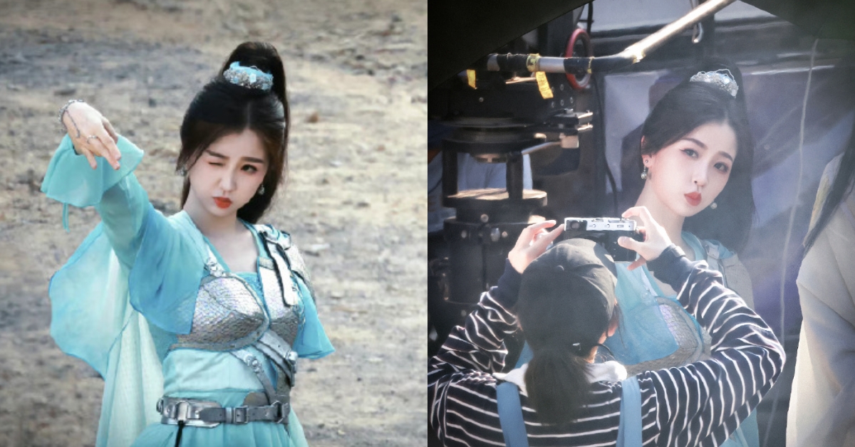 虞書欣在拍攝現場表現得相當逗趣，簡直就是個表情包。