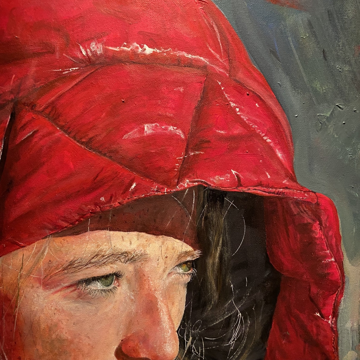 連帽的質感也畫出來