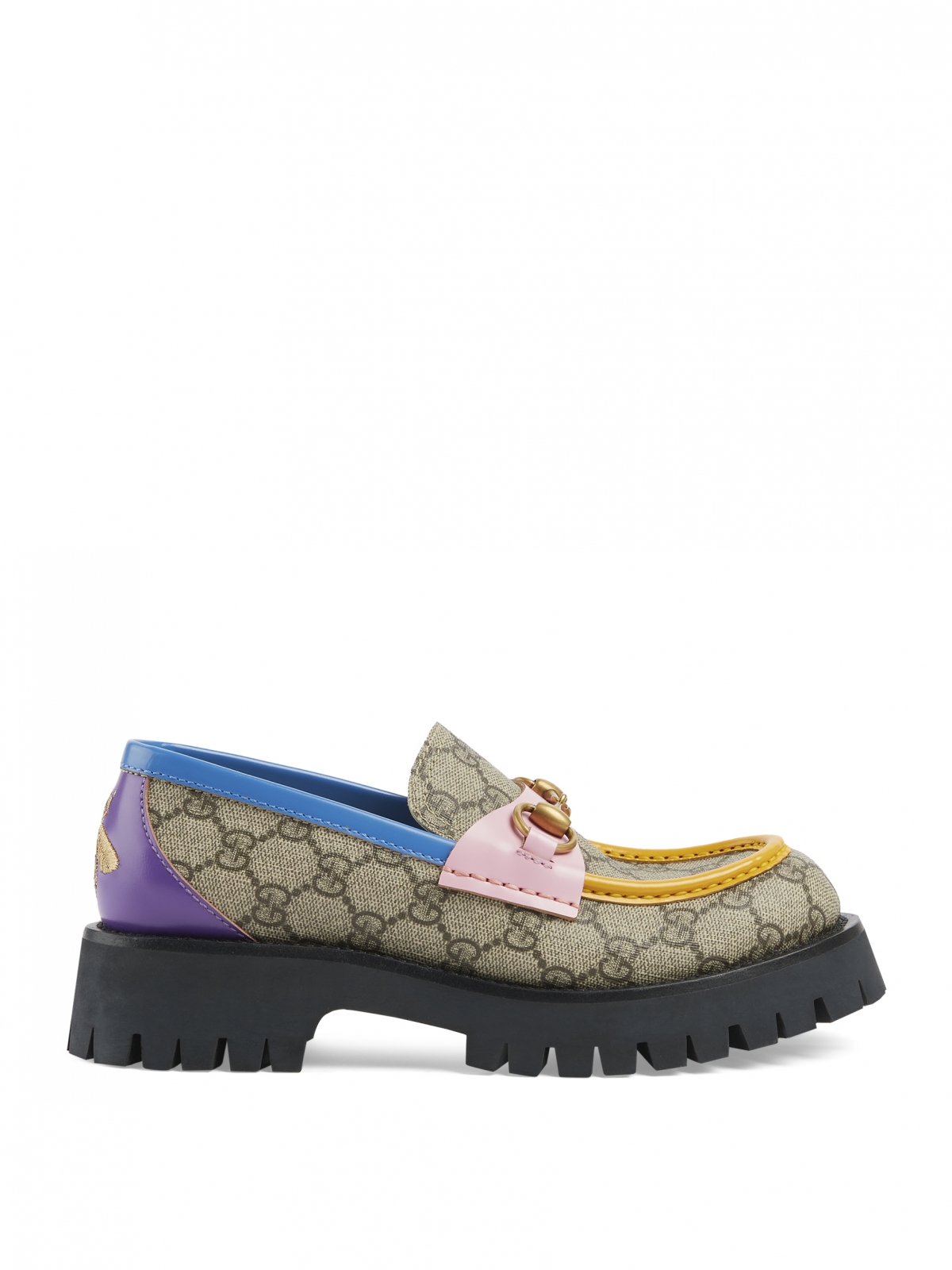 GUCCI老花厚底撞色樂福鞋，$36,200。