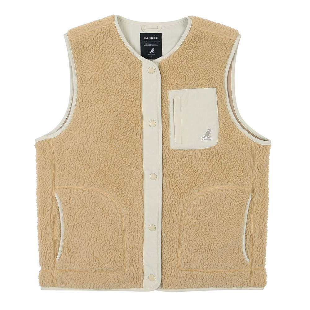 KANGO LWMN 女胸前拼接毛絨背心，NT$4,880