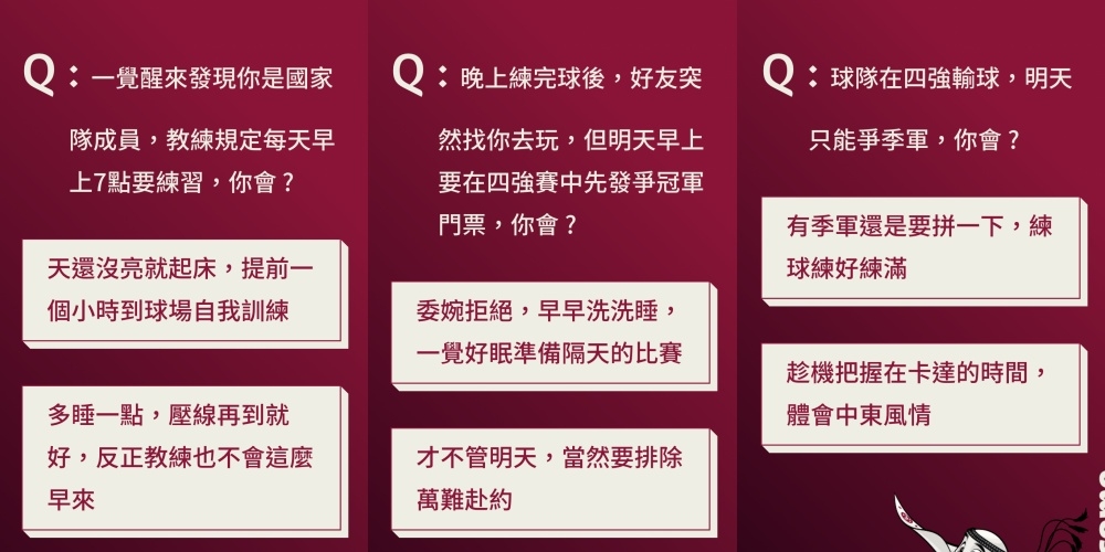 2022世界盃心理測驗也包含一些深入其境的題目