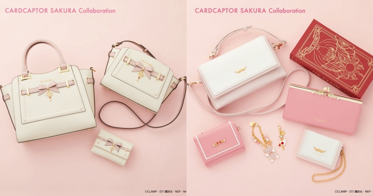 從肩背包到長夾、短夾都是用「櫻花粉」為主色