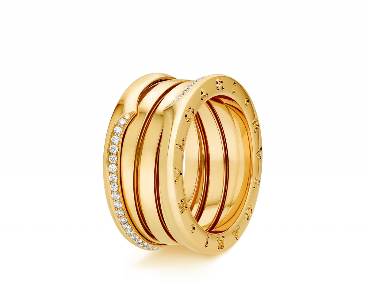 BVLGARI B.zero1 New Wave系列黃K金三環戒指,參考售價約新台幣137,600。